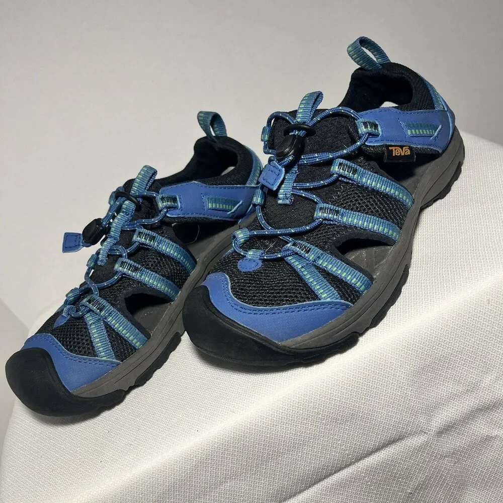 NEW TEVA Manatee Hiking Scandals / Water Shoes Size 1 Blue / Green - 1019403C
